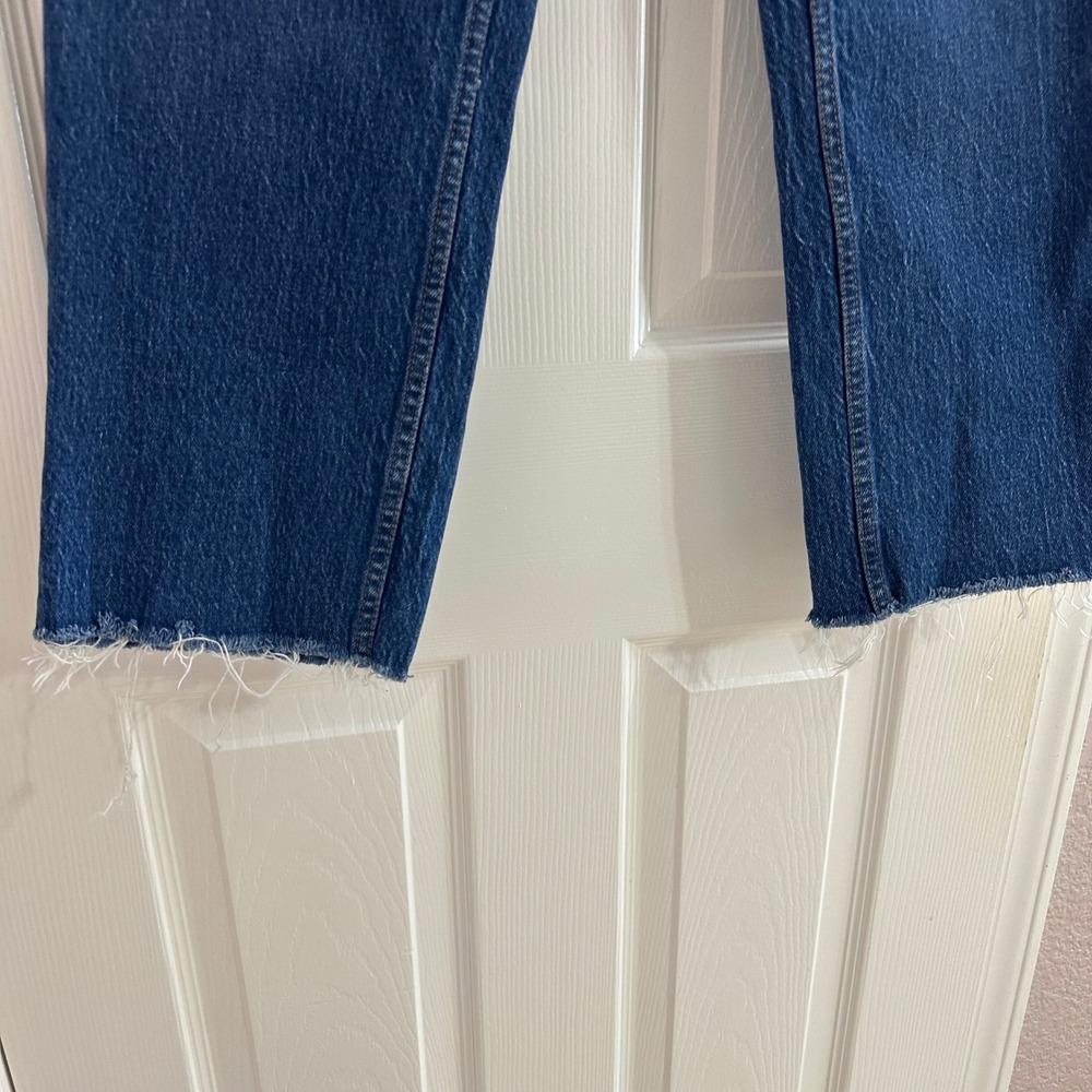 Abercrombie & Fitch Curve Love The Straight Mid Rise Blue Denim Jeans 29 8 Short - Picture 3 of 7